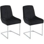 Lot de 2 chaises en velours et métal - noir - berlona Lot de 2 chaises en velours et métal - noir - berlona