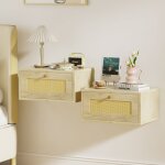 Haloyo - lot de 2 chevet suspendu, tables de chevet murales, tables de nuit, 40x30x20cm, couleur du bois ... Haloyo - lot de 2 chevet suspendu, tables de chevet murales, tables de nuit, 40x30x20cm, couleur du bois ...