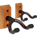 Lot de 2 cintres pour guitare, support mural pour guitare en bois dur, support mural rotatif pour guitare ...