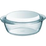 Lot de 2 cocottes - pyrex - verre - rond - 2, 3 l