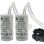 Lot de 2 ? condensateurs 4 �f sp�cial volet roulant bubendorff ? 2 fils avec connecteur ? fond plat ? ...