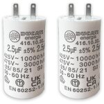 Lot de 2 ? condensateurs 2, 5 f pour moteur tubulaire de volet roulant ou store ? compatible somfy, ...