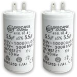 Lot de 2 ? condensateurs 5, 5 f pour moteur de volet roulant ou store ? compatible somfy, simu, nice ...