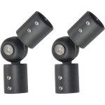 Lot de 2 connecteurs d'angle r�glables en acier inoxydable pour tringles � rideaux - 19 mm - noir