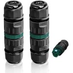 Lot de 2 connecteurs �tanche ip68, 2 voies boite de derivation etanche boite etanche electrique exterieur ...