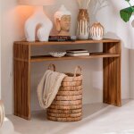 Lot de 2 consoles 118 et 130 cm cm en teck recycl marron - renty