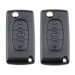 Lot de 2 coques de cl� ce0536 pour peugeot partner 107 207 307 407 208 308, citro�n c2 c3 c4 c5 berlingo ...