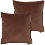 Lot de 2 coussins d�houssables en polyester coloris marron - longueur 45 x largeur 6 x hauteur 45 cm