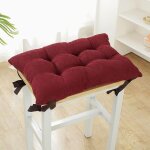 Lot de 2 coussins si�ge rectangulaires 25x35x5 cm, rouge, avec attaches
