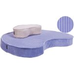 Lot de 2 coussins de sol en coton velours ctel en forme de haricot violet et beige nili