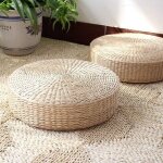 Lot de 2 coussins de sol ronds de grande taille, tapis de sol en paille pour si�ges d'ext�rieur (diam�tre ...