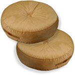 Lot de 2 coussins de sol en velours diamètre 60 lot de 2 - beige Lot de 2 coussins de sol en velours diamètre 60 lot de 2 - beige