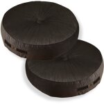 Lot de 2 coussins de sol en velours diamtre 60 lot de 2 - gris fonc