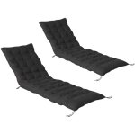 Lot de 2 coussins universel de transat adam 180cm noir Lot de 2 coussins universel de transat adam 180cm noir