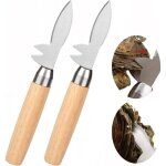 Lot de 2 couteaux � hu�tres am�lior�s, avec lame �paisse en acier inoxydable, encoche en forme de v, ...