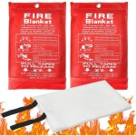 Lot de 2 couverture anti feu, couverture anti - feu pour la maison et la cuisine, couverture survie couverture ...