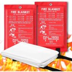 Lot de 2 couverture anti feu pour la massion, couverture de survie reutilisable, protection ignifuge ...