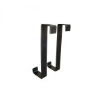 Vivezen - lot de 2 crochets porte manteaux pour porte en fer galvanisé - noir Vivezen - lot de 2 crochets porte manteaux pour porte en fer galvanisé - noir