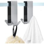 Lot de 2 crochets de suspension pour serviettes sans per�age - en acier inoxydable - pour paroi de douche ...