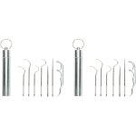 Lot de 2 cure - dents r�utilisables en acier inoxydable 304 ? outil portable de nettoyage dentaire avec ...