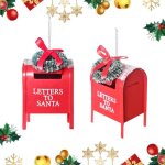 Lot de 2 dcorations de nol  suspendre, lettres au pre nol, bote aux lettres pour ftes de fin d'anne ...