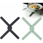 Lot de 2 dessous de plat en silic�ne en forme de croix pour les plats chauds, pliable antid�rapant et ...