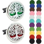 Lot de 2 diffuseurs d'huiles essentielles pour voiture, aromath�rapie, en acier inoxydable, pour huiles ...