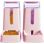 Lot de 2 distributeurs automatiques de nourriture et d'eau pour chat de petite, moyenne et grande taille, ...