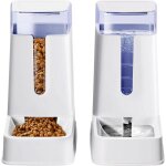 Lot de 2 distributeurs automatiques de nourriture et d'eau pour chat de petite, moyenne et grande taille, ...