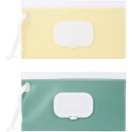 Lot de 2 distributeurs de lingettes rechargeables portables, sac de lingettes humides pour b�b�s, boite ...