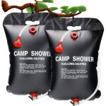 Lot de 2 douche solaire de camping 20 l , portable et pliable , avec tuyau commutable et pommeau de douche ...