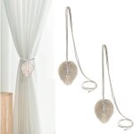 Lot de 2 embrasses � rideaux, avec feuilles de macram�, boho de coton rideaux accessoires d�coratifs, ...