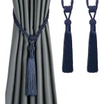 Lot de 2 embrasses de rideaux � longs pompons, faites � la main, en corde tress�e, style europ�en, d�coratives ...