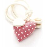 Lot de 2 embrasses de rideaux magn�tiques : en corde de coton et lin naturel (forme de c?ur) avec boucle, ...