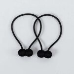 Lot de 2 embrasses de rideaux magn�tiques - noir corde pour rideaux tressage avec aimant solide pour ...