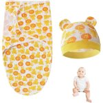 Lot de 2 emmaillotages + chapeaux 0 - 3 mois, gigoteuse r�glable, unisexe, coton doux
