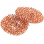 Lot de 2 �ponges en cuivre, �ponges en cuivre, nettoyage doux de la salet�, convient pour l'acier inoxydable, ...