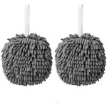 Lot de 2 essuie mains en chenille avec boucles de suspension, serviettes de salle de bain, chiffons � ...