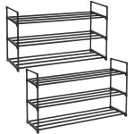 Lot de 2 tagres  chaussures organiseurs de chaussures  3 niveaux rangement chaussures en mtal capacit ...