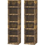 Homcom - lot de 2 tagres colonnes rangement max. 204 cd brun rustique