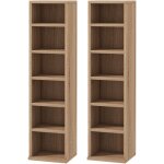 Lot de 2 tagres colonnes rangement max. 204 cd chne