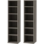 Homcom - lot de 2 tagres colonnes rangement max. 204 cd gris