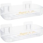 Lot de 2 etagre douche, panier de douche tagre de salle de bain sans perage, tagres murales de ...
