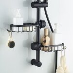 Dolaso - lot de 2 tagre douche sans percage inox, tagre salle de bain tlescopique inoxydable, tablette ...