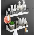 Beijiyi - lot de 2 etagre douche, serviteur de douche sans perage, paniers rangement d'organisateur ...