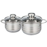 Lot de 2 faitouts 16 et 20 cm en acier inoxydable sans pfas elo brillant