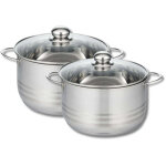 Lot de 2 faitouts 20 et 24 cm en acier inoxydable sans pfas elo brillant