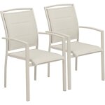 Lot de 2 fauteuils en aluminium cr�me