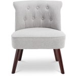 Lot de 2 fauteuils crapaud jacques capitonn tissu gris clair