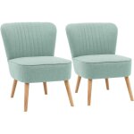 Lot de 2 fauteuils style crapaud en tissu bleu clair